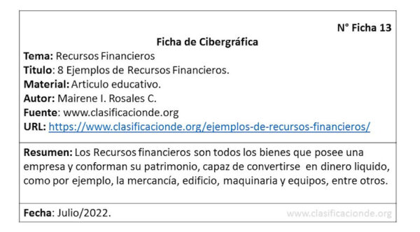 fichas de cibergráficas, ejemplos de fichas de temáticas de investigación