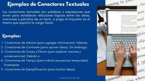 Ejemplos de Conectores Textuales