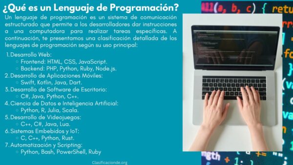 Clasificación de Lenguajes de Programación por Uso