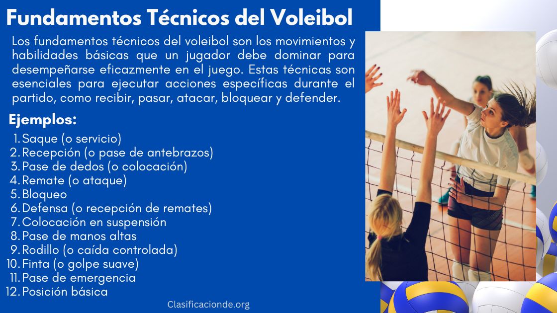 Ejemplos de Fundamentos Técnicos del Voleibol - ¿Cómo se clasifican?