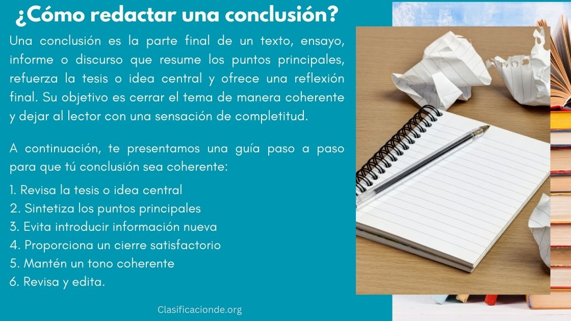 Ejemplos de cómo redactar una conclusión