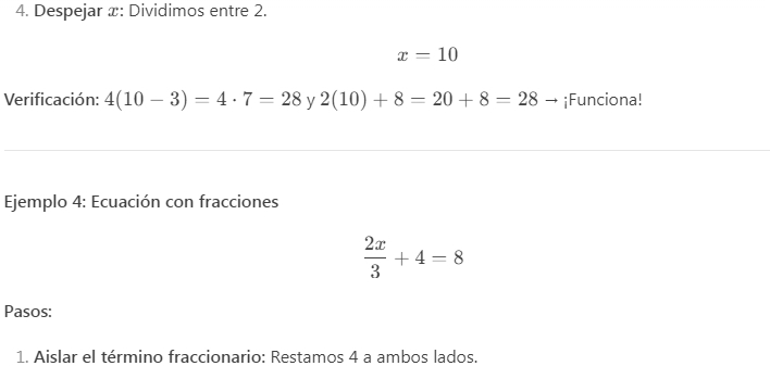 Ejemplos de Ecuaciones en Primer Grado 6