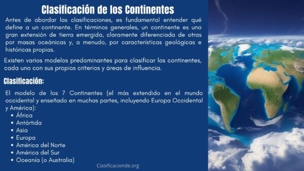 Clasificación de los Continentes