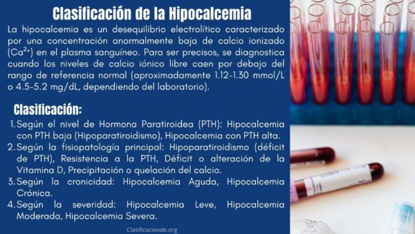 Clasificación de la Hipocalcemia