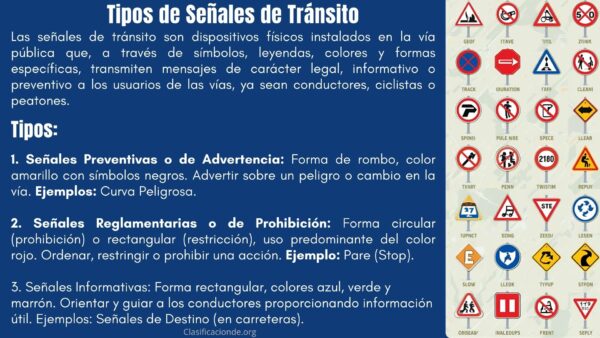 Tipos de Señales de Tránsito