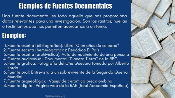 Ejemplos de Fuentes Documentales