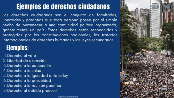 Ejemplos de derechos ciudadanos