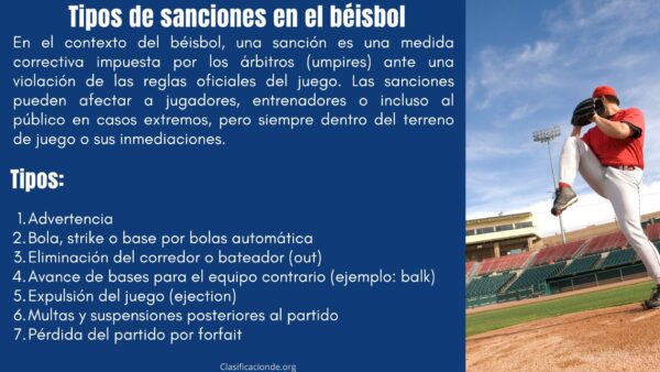 Tipos de sanciones en el béisbol
