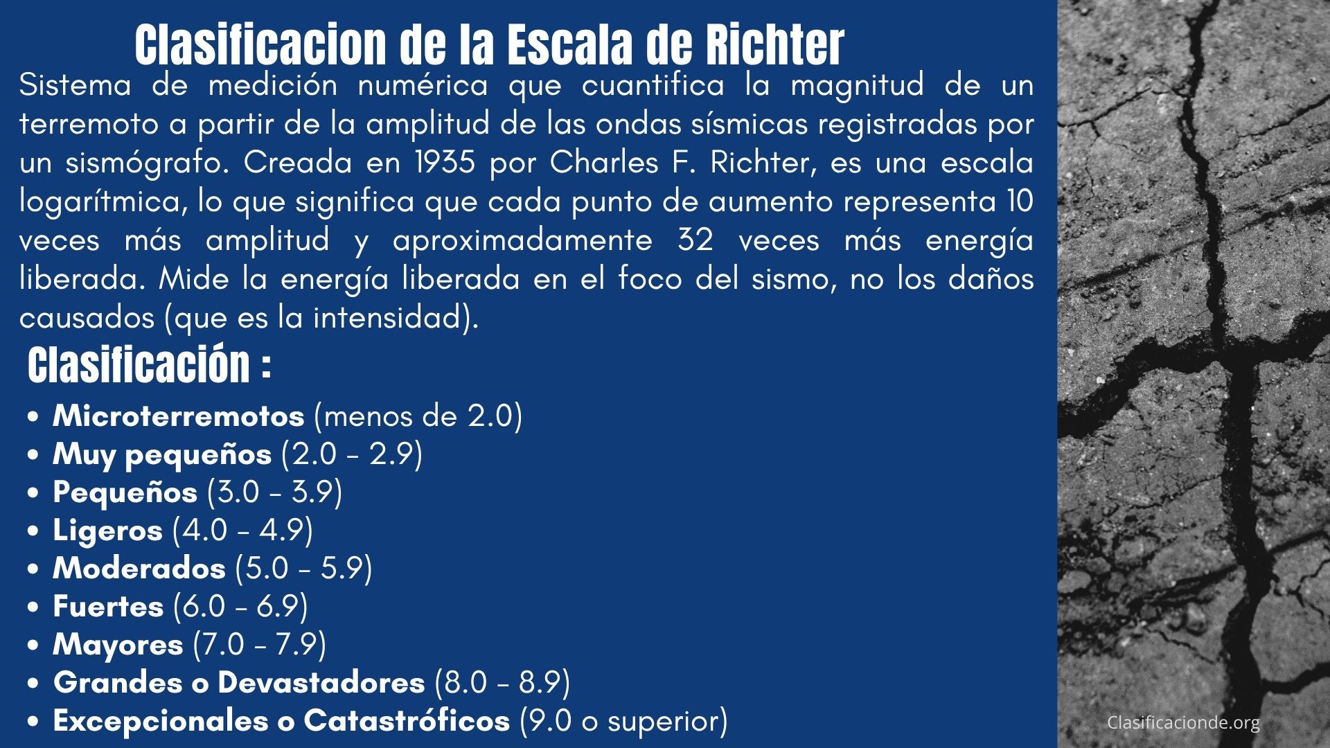 Clasificación de la Escala de Richter - ¿Cómo se clasifican?