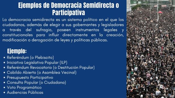 Ejemplos de Democracia Semidirecta o Participativa