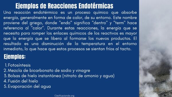 Ejemplos de Reacciones Endotérmicas