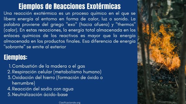 Ejemplos de Reacciones Exotérmicas