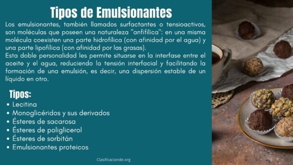 Tipos de Emulsionantes