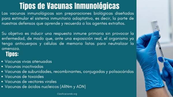 Tipos de Vacunas Inmunológicas